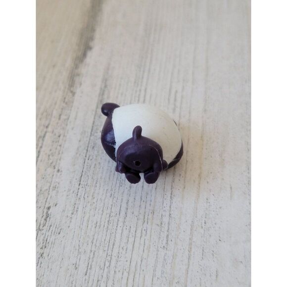 Miniature purple white panda zoo pet toy figure accessory - Picture 3 of 4